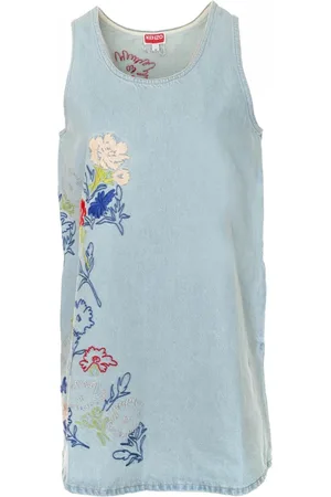 Kenzo Top, Dame, Blå, L, Denim, Ærmeløs denimtop