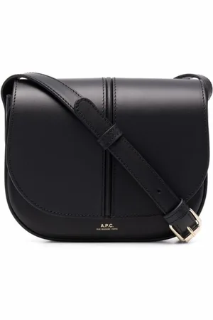 A.P.C. Taske, Dame, Sort, ONE SIZE, Læder, Sort læder Crossbody taske med logo