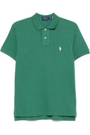 Ralph Lauren Top, Herre, Grøn, L, Bomuld, Custom Slim Fit Bomulds Mesh Polo