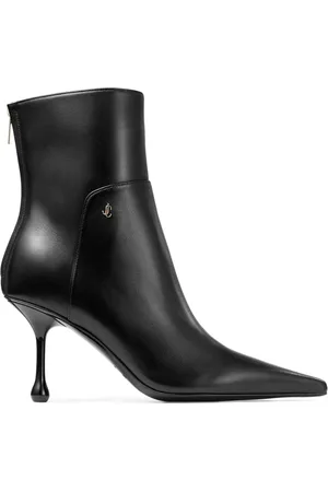 Jimmy Choo Sko, Dame, Sort, 37 EU, Læder, Sort læder ankelstøvle med metaldetalje