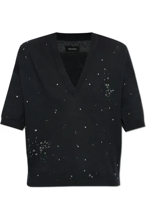 Zadig & Voltaire Strik, Dame, Sort, XS, Bomuld, Wully Sweater