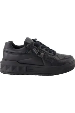 VALENTINO GARAVANI Sko, Herre, Sort, 40 EU, Læder, Sort Læder Stud Sneakers