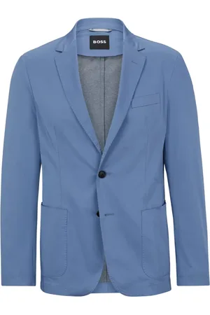 HUGO BOSS Jakke, Herre, Blå, XL, Bomuld, Slim Fit Blazer