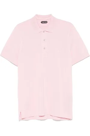 Tom Ford Top, Herre, Lyserød, L, Bomuld, T-shirt med broderet logo