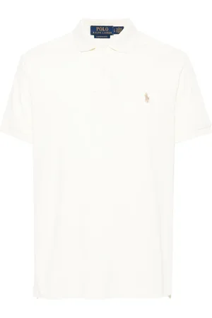 Ralph Lauren Top, Herre, Hvid, XL, Bomuld, Custom Slim Fit Cotton Mesh Polo