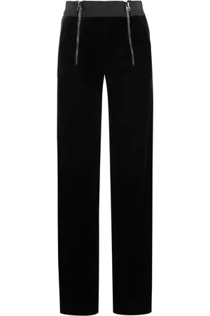 Tom Ford Bukser, Dame, Sort, 4XS, Uld, Velourbukser med elastisk linning