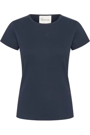 My Essential Wardrobe Top, Dame, Blå, L, Bomuld, Short Sleeve MandyMW Tee