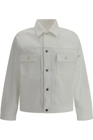 Jil Sander Jakke, Herre, Hvid, M, Denim, Denimjakke med lommer