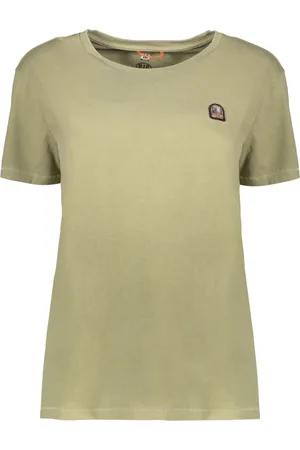 Parajumpers Top, Dame, Grøn, S, Bomuld, Ribstrikket Bomulds T-shirt med Krave