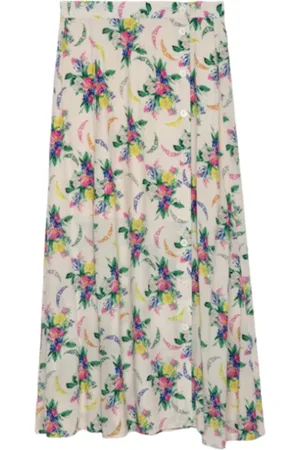 Zadig & Voltaire Nederdel, Dame, Flerfarvet, 2XS, Pale Pink Blomstret Maxi Nederdel