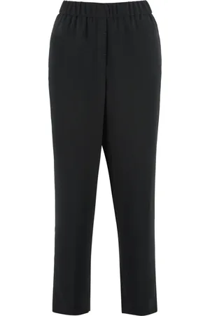 PESERICO SIGN Bukser, Dame, Sort, XL, Polyester, Cropped Bukser med Baglommer