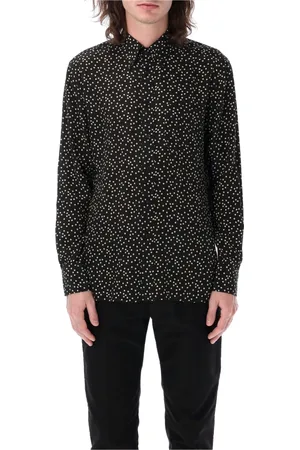 Tom Ford Skjorte, Herre, Flerfarvet, L, Black Dots Fluid Fit Skjorte