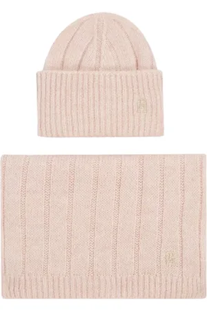 Tommy Hilfiger Tilbehør, Dame, Lyserød, ONE SIZE, Uld, Efterår/Vinter Halstørklæde