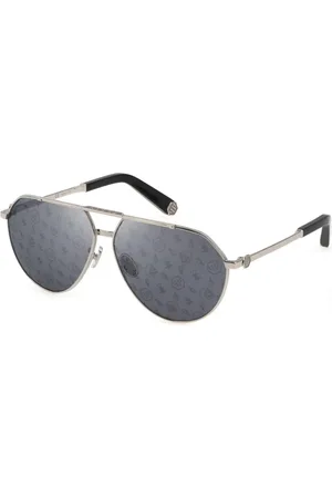 Philipp Plein Tilbehør, unisex, Grå, 64 MM, Skull Solbriller