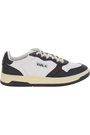 Karl Lagerfeld Sko, Herre, Hvid, 42 EU, Læder, Multifarvede Læder Low Lace Sneakers