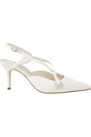 Manolo Blahnik Sko, Dame, , 38 EU, Satin, Satin Pumps med krystal spænde