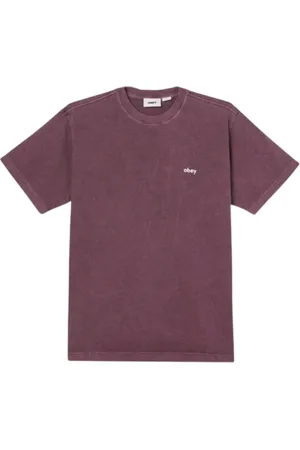 Obey Top, Herre, Rød, S, Pigment Tee i Lilla