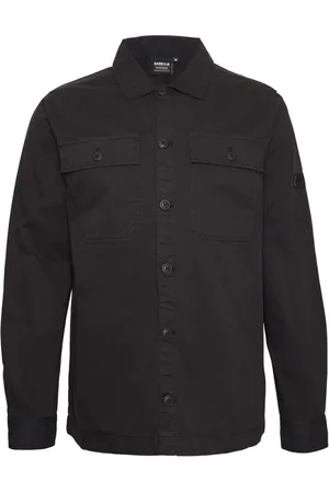 Barbour Jakke, Herre, Sort, XL, Bomuld, Sort Bomuldstwill Overshirt Arlo