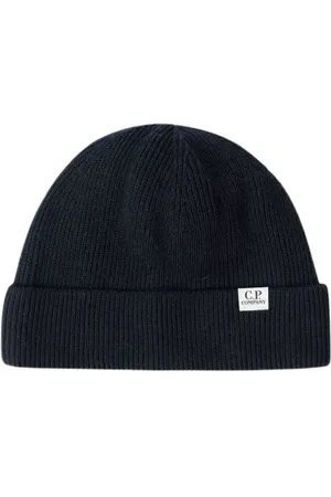 C.P. Company Tilbehør, unisex, Blå, ONE SIZE, Uld, Ribbed Re-Wool Beanie