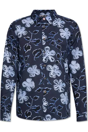 Paul Smith Skjorte, Herre, Blå, XL, Bomuld, Skjorte med blomstermønster