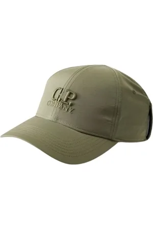 C.P. Company Tilbehør, unisex, Grøn, ONE SIZE, Bomuld, Panelled Logo Cap