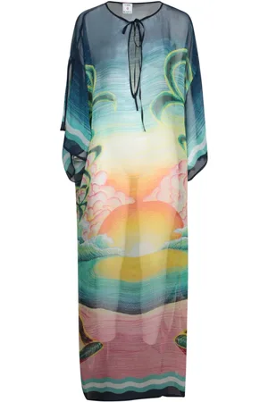 Casablanca Kjole, Dame, Flerfarvet, M, Sommer Sunset Kaftan