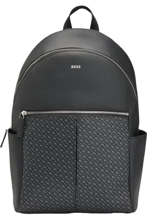 HUGO BOSS Taske, Herre, Sort, ONE SIZE, Modern Coated Fabric Rygsæk med Frontlomme
