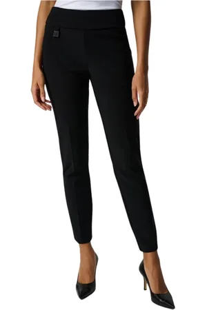Joseph Ribkoff Bukser, Dame, Sort, 2XL, Polyester, Slim Fit Buksee med Silkeeffekt