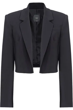 Pinko Jakke, Dame, Sort, M, Polyester, Sort Stretch Crepe Bolero Jakke