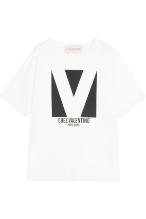 VALENTINO GARAVANI Top, Dame, Hvid, XS, Bomuld, Chez Valentino Crewneck T-shirt