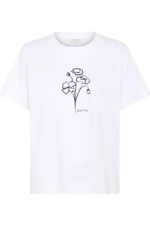 Part Two Top, Dame, Hvid, L, Bomuld, Blomsterprint T-shirt