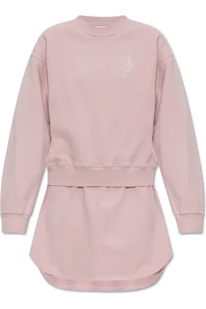 J.W.Anderson Kjole, Dame, Lyserød, S, Bomuld, Lagdelt Sweatshirt Kjole