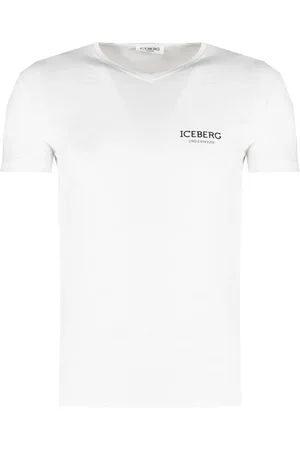 Iceberg Top, Herre, Hvid, XL, Bomuld, V-Neck Logo T-Shirt