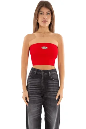 Diesel Top, Dame, Rød, M, Oval D Top i M-Clarksvillex Stil