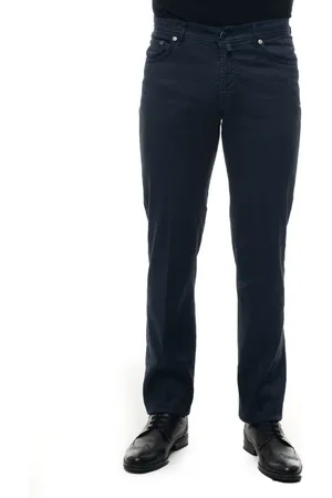 Kiton Bukser, Herre, Blå, W33, Slim Fit Blå 5-Pocket Bukser