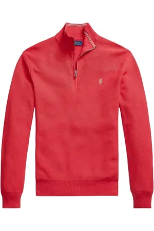 Ralph Lauren Sweathshirts & Hoodies, Herre, Rød, XS, Bomuld, Demi Zip Pullover