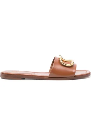 VALENTINO GARAVANI Sko, Dame, Brun, 38 1/2 EU, Læder, Vlogo Signature lædersandaler