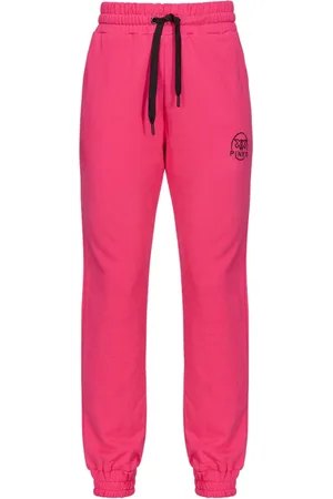 Pinko Bukser, Dame, Lyserød, L, Bomuld, Joggers med Glossy Love Birds Logo