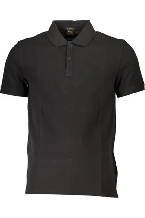 HUGO BOSS Top, Herre, Sort, 3XL, Bomuld, Bomulds Polo Shirt med Logo Knapper