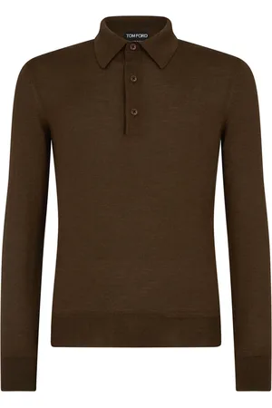 Tom Ford Strik, Herre, Brun, XL, Cashmere, Luksuriøs Brun Sweatshirt