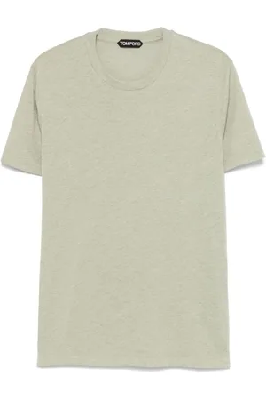 Tom Ford Top, Herre, Grøn, L, Bomuld, Mélange Effect T-shirt