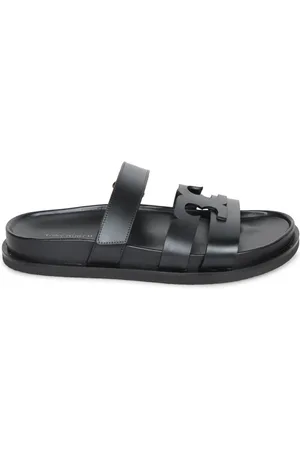 Tory Burch Sko, Dame, Sort, 39 EU, Læder, Sorte Lædersandaler til Kvinder