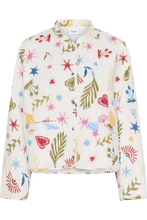 Saint Tropez Jakke, Dame, Flerfarvet, S, Uld, Farverig Quiltet Jakke Legende Placering