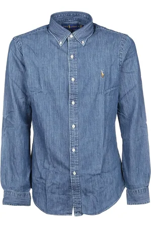 Ralph Lauren Skjorte, Herre, Blå, S, Denim, Denim Langærmet Sportsskjorte
