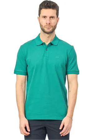HUGO BOSS Top, Herre, Grøn, L, Bomuld, Polo Shirt med broderet logo