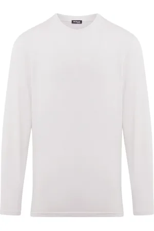 Kiton Top, Herre, Hvid, XL, Bomuld, Bomulds Sweater Langærmet