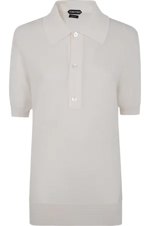 Tom Ford Top, Herre, Hvid, XL, Bomuld, Strikket poloshirt