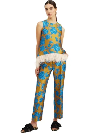 La DoubleJ Bukser, Dame, Blå, S, Polyester, Hendrix Floral Bukser