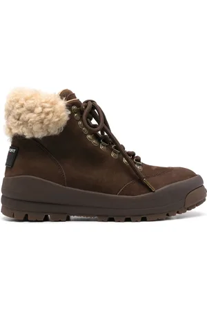 Ralph Lauren Sko, Dame, Brun, 38 1/2 EU, Uld, Høje Snørestøvler