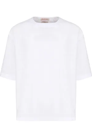 VALENTINO GARAVANI Top, Herre, Hvid, M, Bomuld, Toile Iconographe Crewneck Kortærmet T-shirt